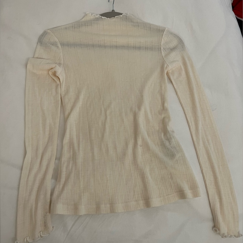 & Other Stories Frill Long Sleeve (Cream / Bone, Size Small)
